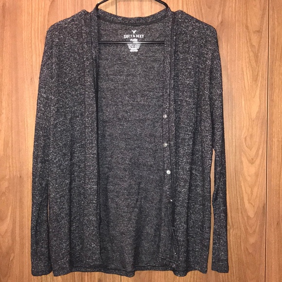 American Eagle Outfitters Sweaters - American Eagle Black Grey Heathered Cardigan